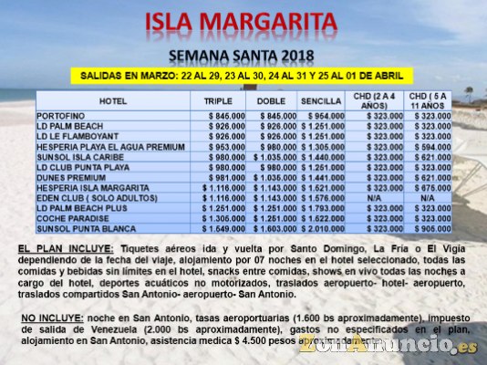 Isla de margarita paquetes | Precios increíbles